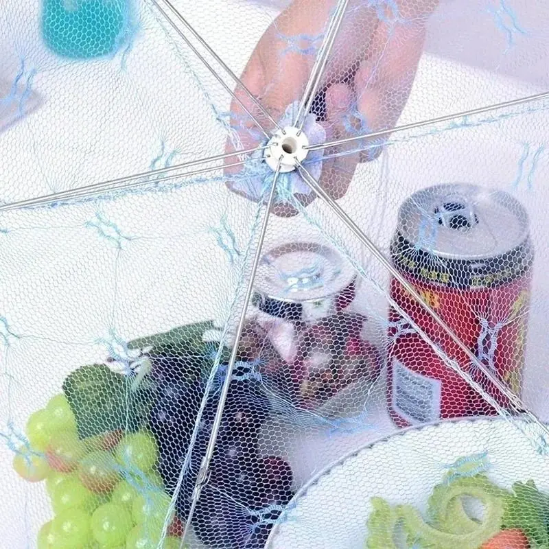 Practical Food Cover Mesh Foldable Kitchens Anti Fly Mosquito Tent Dome Net Umbrella Picnic Protect Dish Cover Kitchen Accessory