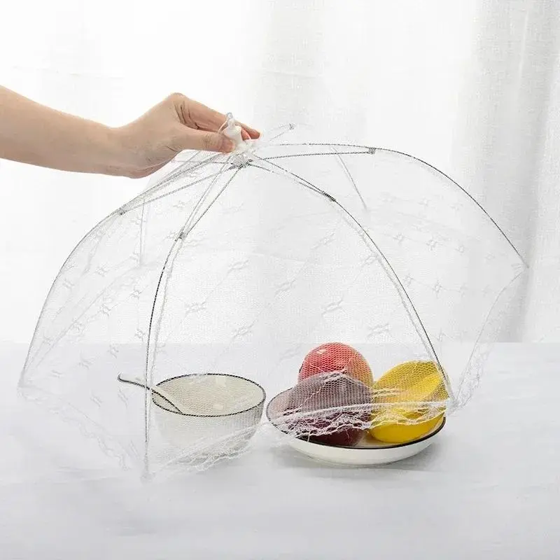 Practical Food Cover Mesh Foldable Kitchens Anti Fly Mosquito Tent Dome Net Umbrella Picnic Protect Dish Cover Kitchen Accessory