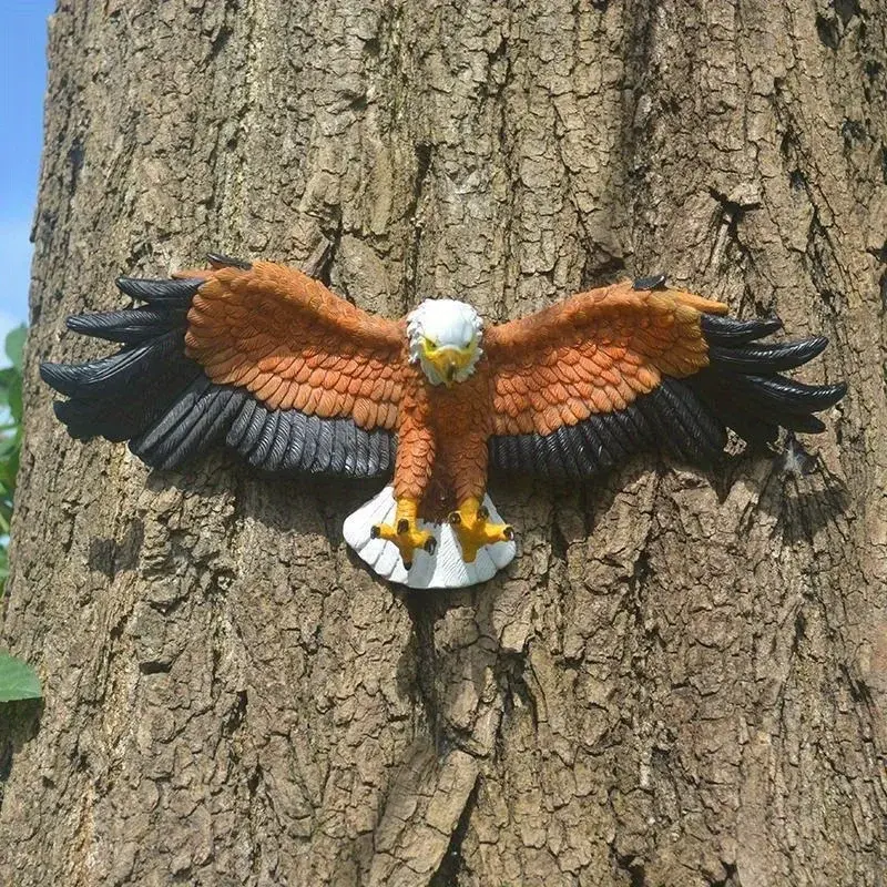 For Garden Home Decor Craft Gifts Figurines Small Eagle Flying 1pcs Eagle Wall Sculpture Resin Animal Hanging Ornament Eagle