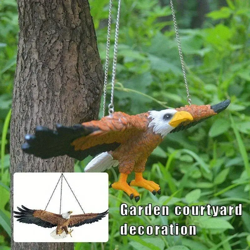 For Garden Home Decor Craft Gifts Figurines Small Eagle Flying 1pcs Eagle Wall Sculpture Resin Animal Hanging Ornament Eagle