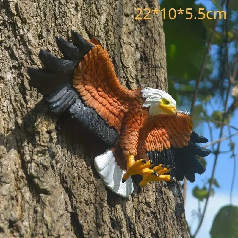For Garden Home Decor Craft Gifts Figurines Small Eagle Flying 1pcs Eagle Wall Sculpture Resin Animal Hanging Ornament Eagle