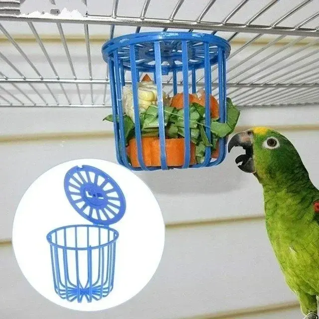Brand New Cute Bird Parrot Feeder Cage Fruit Vegetable Rack Cage Accessories Hanging Basket Container Toy Pet Bird Supplies