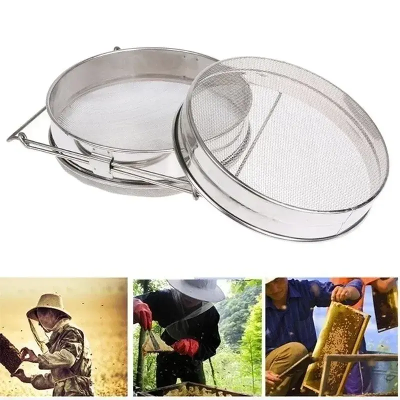 Honey Container Apiary Equipment Beekeeping Honey Strainer Stainless Steel Double Sieve Beekeeping Equipment Filter Kit