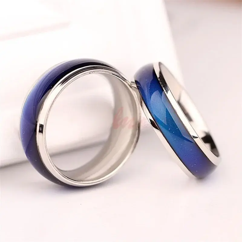 2Pcs Fashion Pretty Creative Heart Emotion Temperature Change Ring High Jewelry Emotional Ring Suitable Couple Souvenir Decor