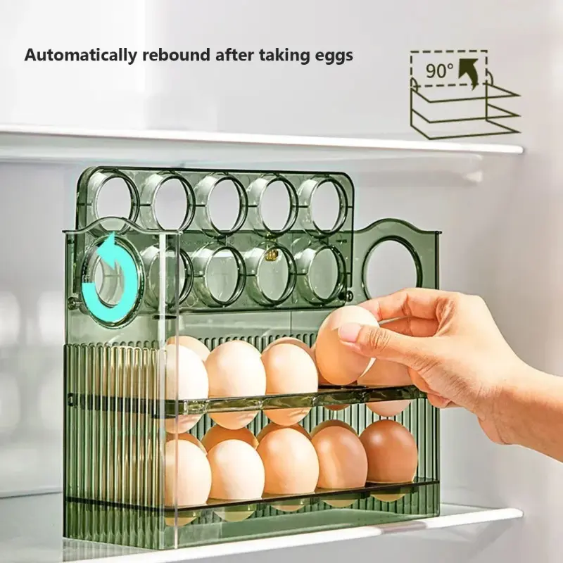Useful Eggs Rack Holder Storage Box Eggs Basket Container Organizer Refrigerator Eggs Dispenser Kitchen Organizer Food Container
