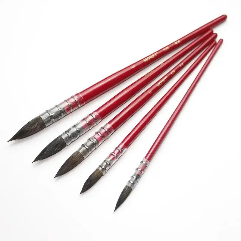 1pcs Squirrel Hair Artist Paint Brush Suitable Artist Painting Supplies New Red Pointed Painting Brushes Art Supplies Accessory