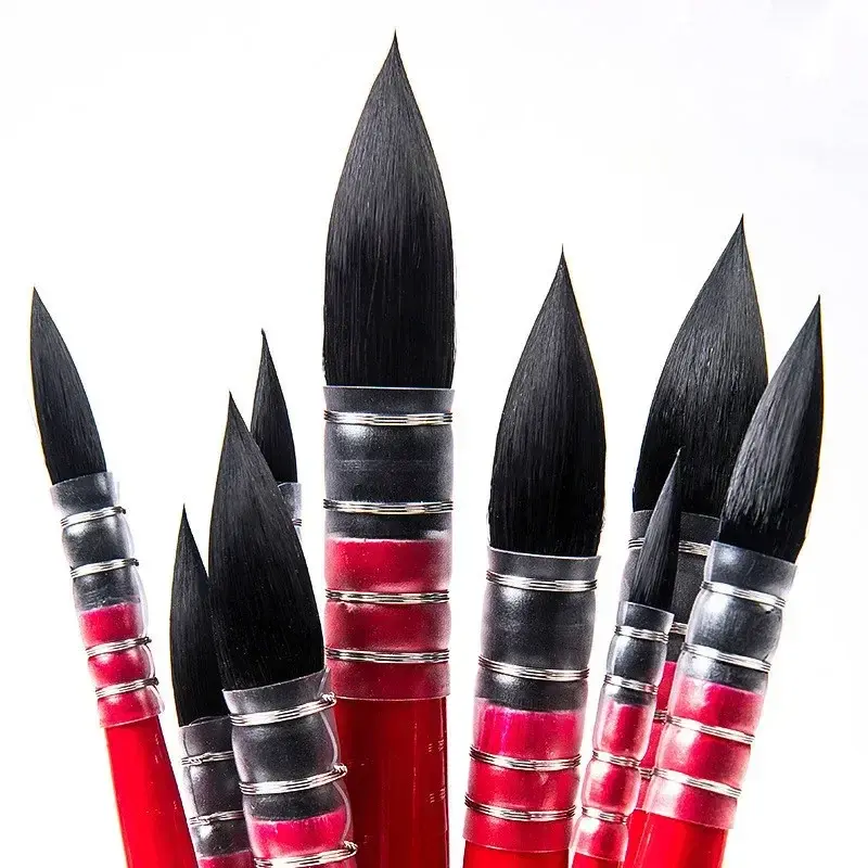 1pcs Squirrel Hair Artist Paint Brush Suitable Artist Painting Supplies New Red Pointed Painting Brushes Art Supplies Accessory