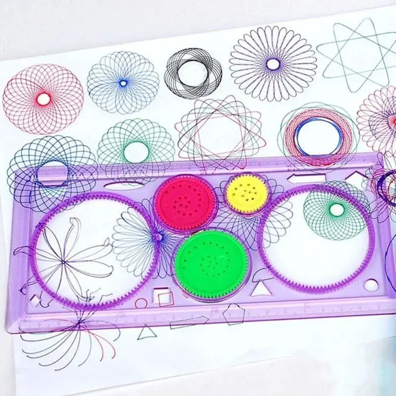 Children Interest Drawing Tool Creative Painting Multifunction Puzzle Body Tracer Geometry Ruler Student Study Painting Ruler