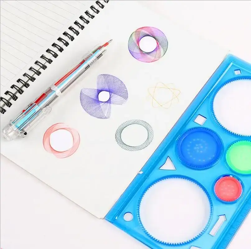 Children Interest Drawing Tool Creative Painting Multifunction Puzzle Body Tracer Geometry Ruler Student Study Painting Ruler