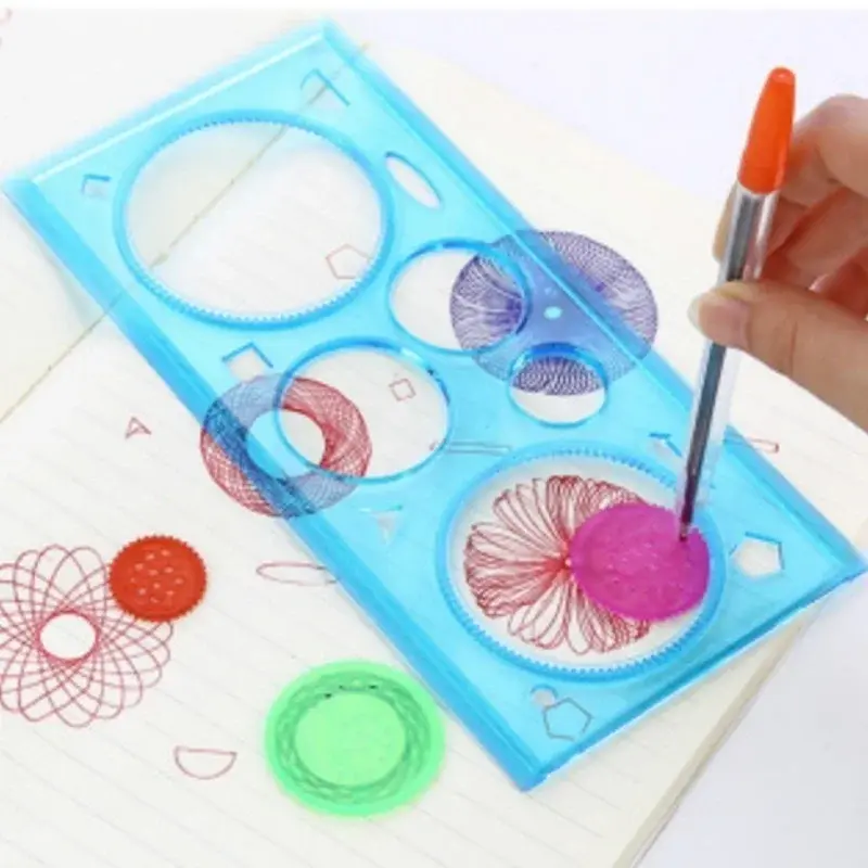 Children Interest Drawing Tool Creative Painting Multifunction Puzzle Body Tracer Geometry Ruler Student Study Painting Ruler