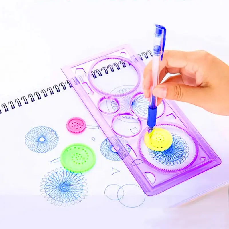 Children Interest Drawing Tool Creative Painting Multifunction Puzzle Body Tracer Geometry Ruler Student Study Painting Ruler