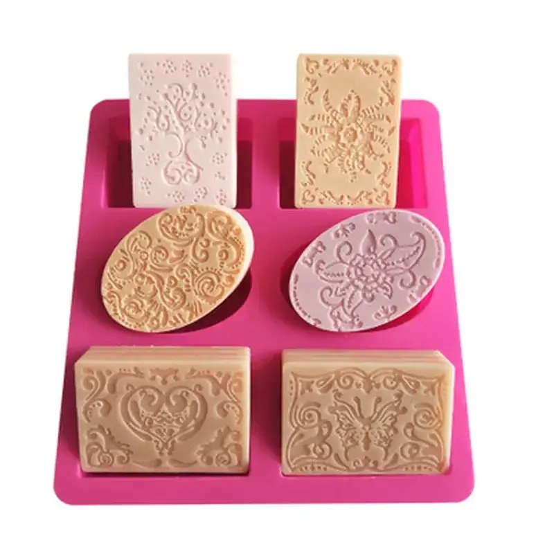 Candle Form Resin Craft Home Decor 6 Holes 3D Silicone Soap Mold Soap Making Moulds Supplies