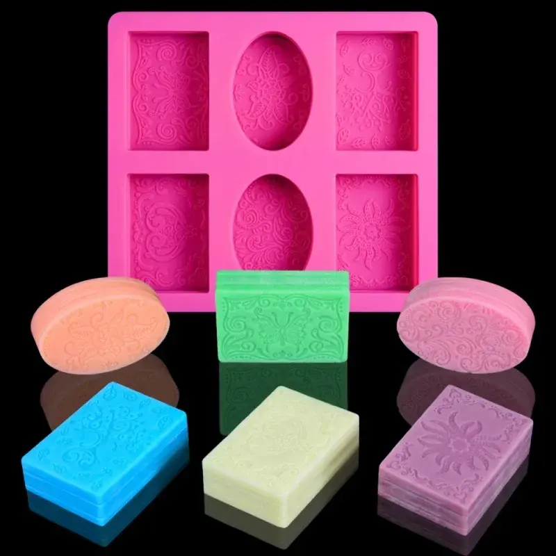 Candle Form Resin Craft Home Decor 6 Holes 3D Silicone Soap Mold Soap Making Moulds Supplies