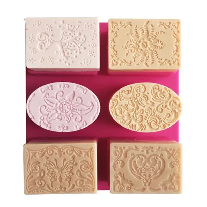 Candle Form Resin Craft Home Decor 6 Holes 3D Silicone Soap Mold Soap Making Moulds Supplies