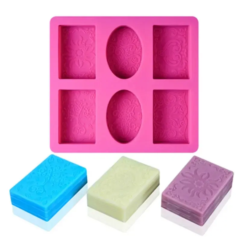 Candle Form Resin Craft Home Decor 6 Holes 3D Silicone Soap Mold Soap Making Moulds Supplies