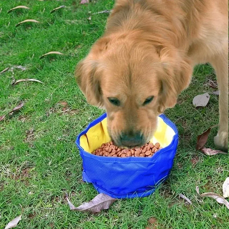 1100ML Large Capacity Dog Drinking Water Container Foldable Dog Water Bowl Food Storage Bag Outdoor Hiking Folding Pet Bowl