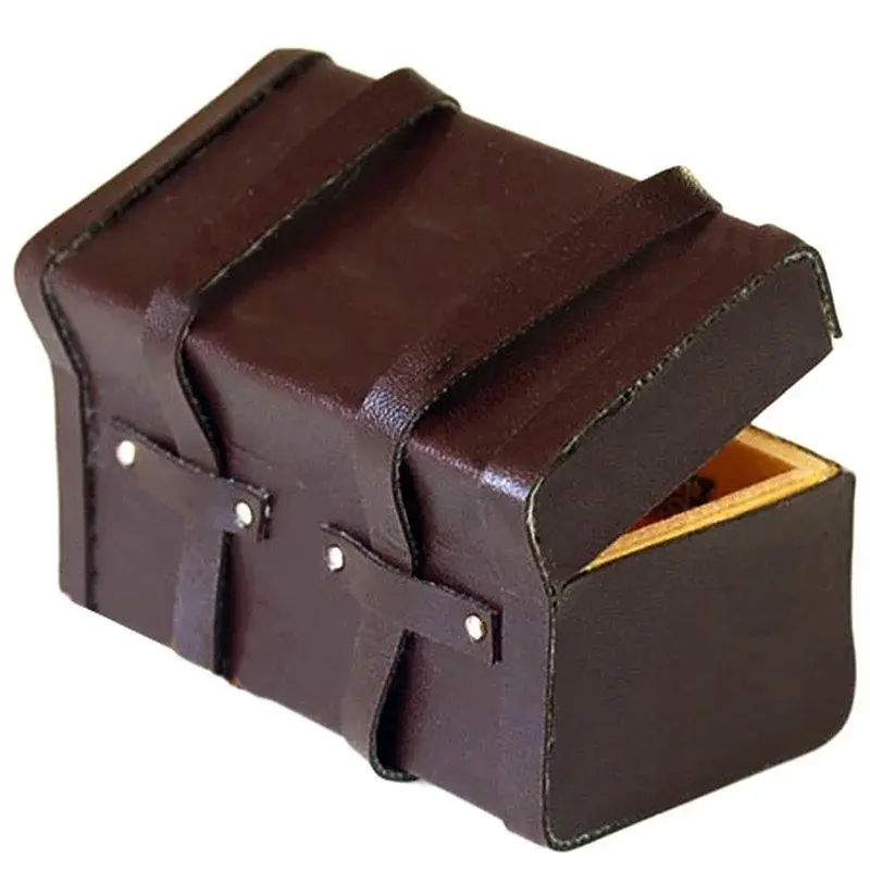 1/12 Dollhouse Miniature Vintage Leather Wooden Suitcase Mini Luggage