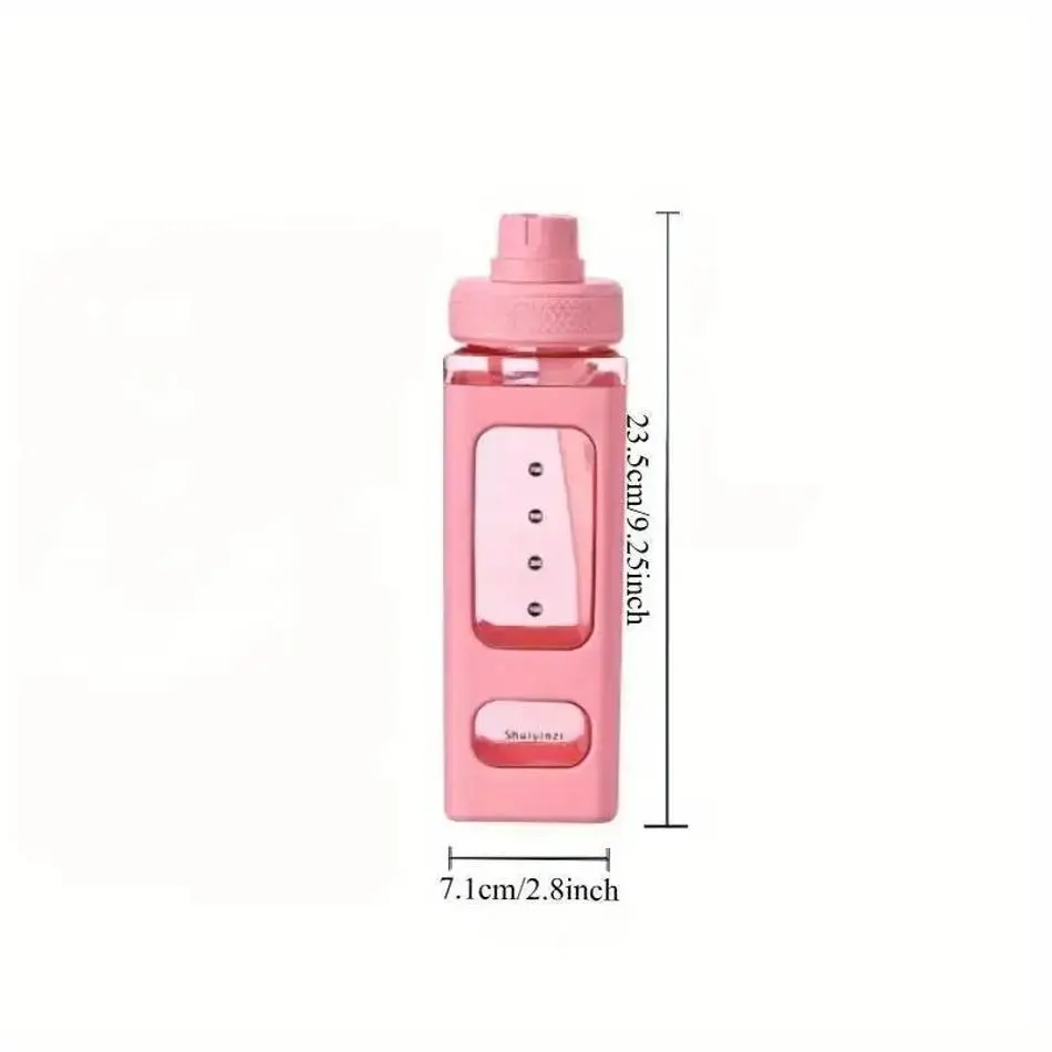 700/900ml New Simple Design Student Juice Tea Water Cup Summer With Straw Clear Scale Plastic Water Bottle Portable Drinking Cup