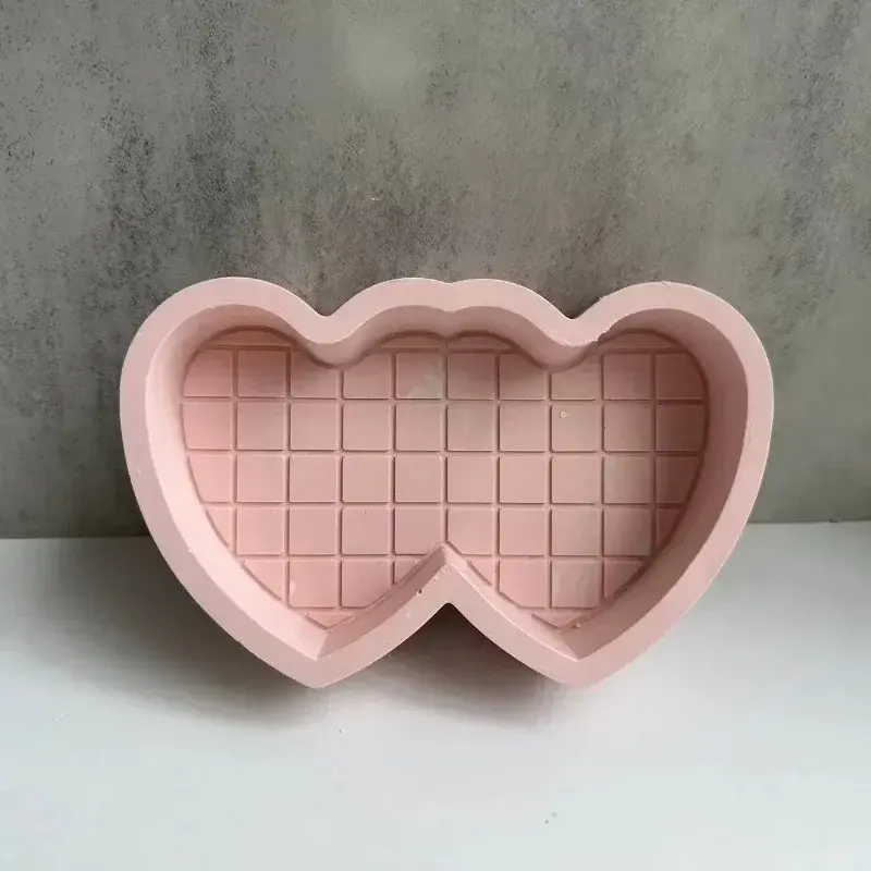 Double Heart Shaped Container Epoxy Resin Mold Heart Shaped Concrete Silicone Storage Box Crystal Epoxy Resin Mold Jewelry Box