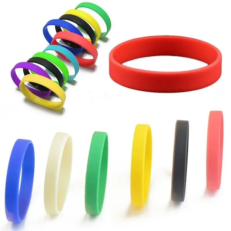 5-pack Luminous Silicone Bracelet Sports Bracelet Without Words Basketball Wristband Random Colors