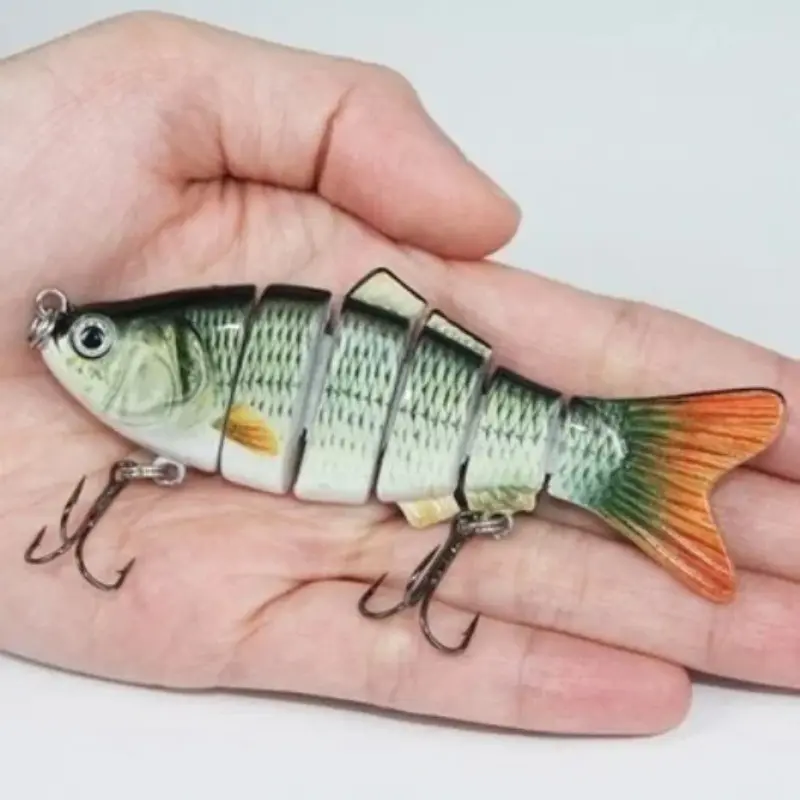 1pc Fishing Lure  Fishing Bait Fishing Lure 5 Segments Crank 3D Eyes Fish Shape Tackle Hook