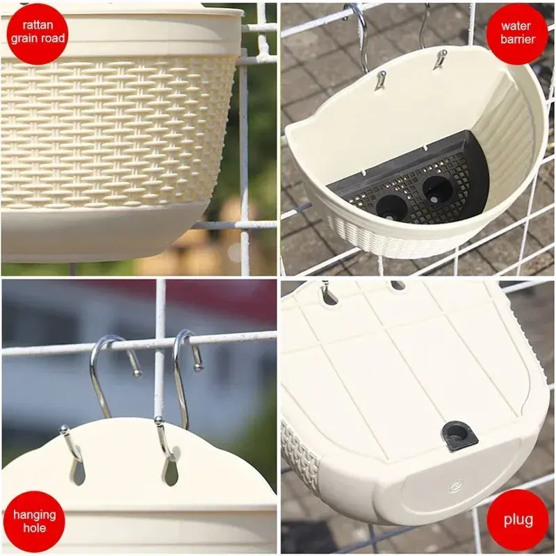 Imitation Rattan Woven Creative Flower Pot Garden Flower Pot Flower Pot Wall Hanging Plant Planting Pot Basket Courtyard Balcony