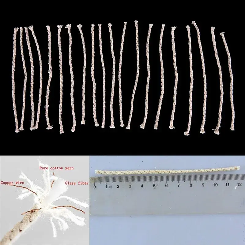 30pcs/lot Cotton Core Wick For Kerosene Alcohol Lamp Durable Wicks For DIY Wheel Kerosene Oil Lighter Home Candle Making Tools