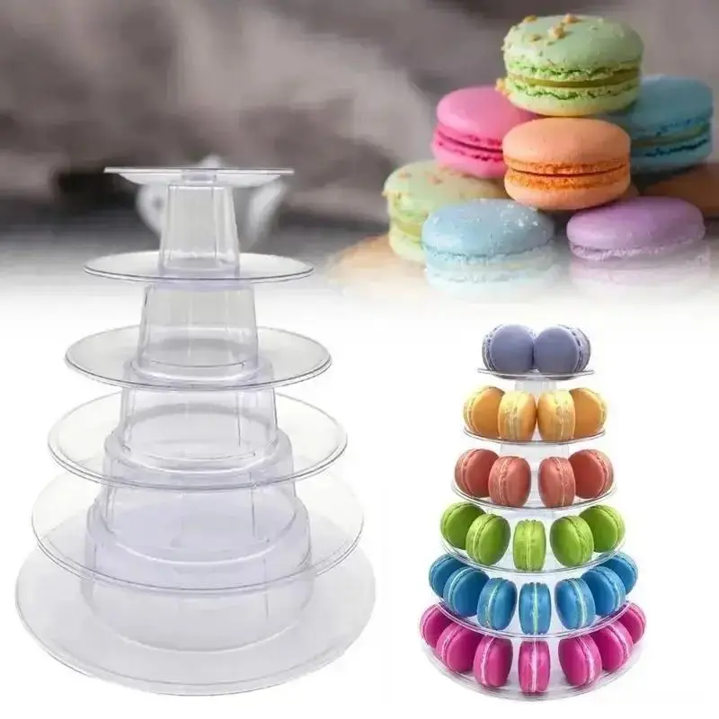 New 6-Tiers Cake Display Stand Cupcake Tower Rack Cake Stands PVC Tray For Wedding Birthday Cake Decorating Tools Bakeware