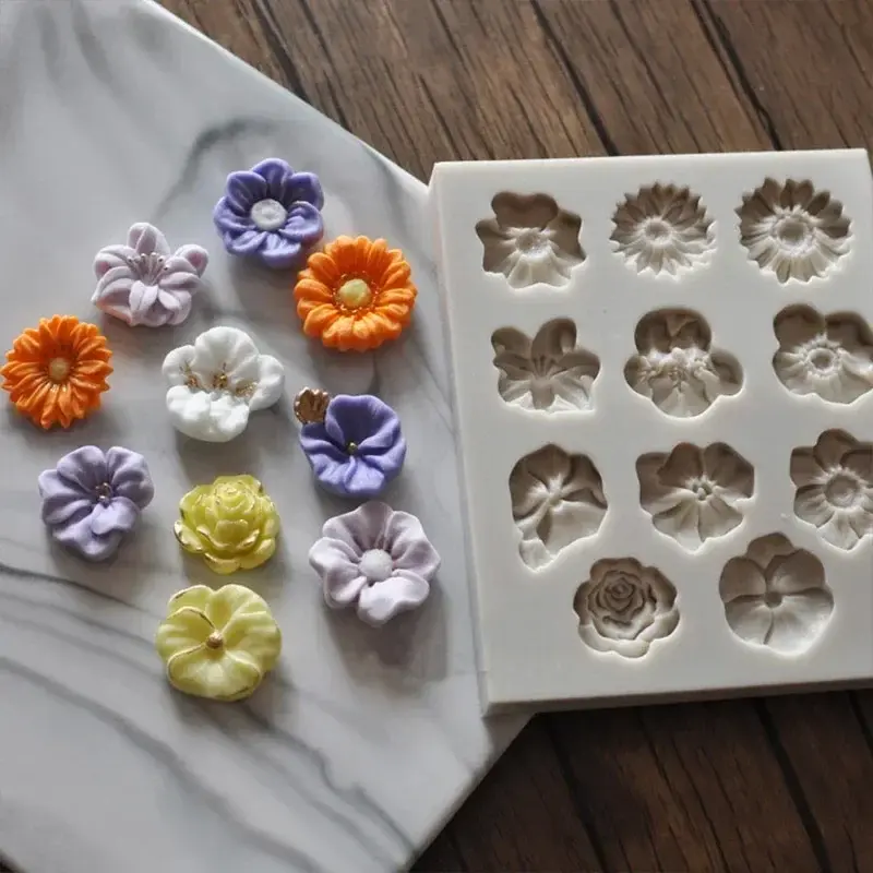 Creative Diy Pretty Mini Rose Flowers Mold Lovely Sunflower Cake Chocolate Mould Different Flower Combinations Kitchen Cook Tool