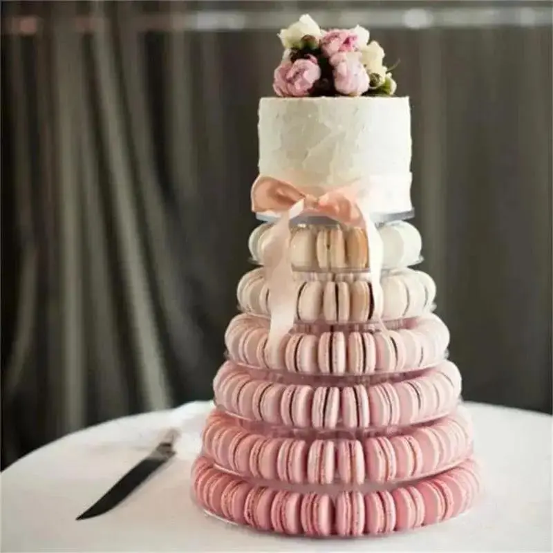 New 6-Tiers Cake Display Stand Cupcake Tower Rack Cake Stands PVC Tray For Wedding Birthday Cake Decorating Tools Bakeware