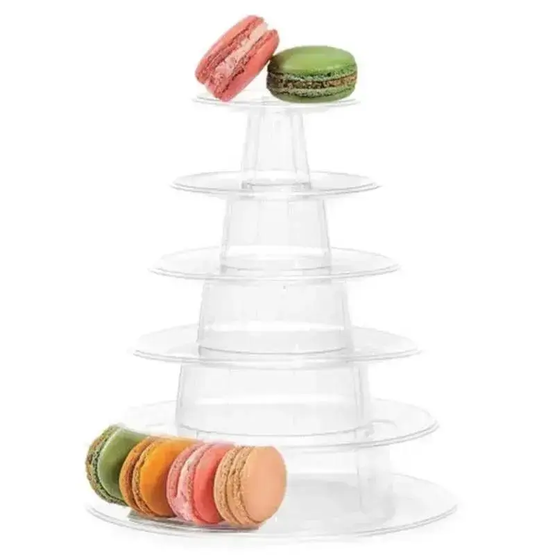New 6-Tiers Cake Display Stand Cupcake Tower Rack Cake Stands PVC Tray For Wedding Birthday Cake Decorating Tools Bakeware