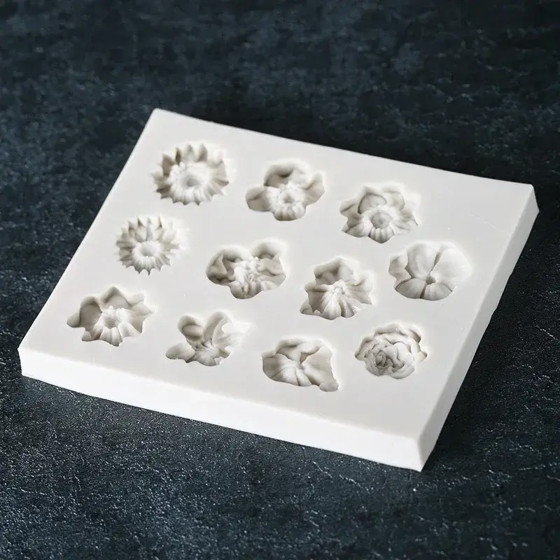 Creative Diy Pretty Mini Rose Flowers Mold Lovely Sunflower Cake Chocolate Mould Different Flower Combinations Kitchen Cook Tool