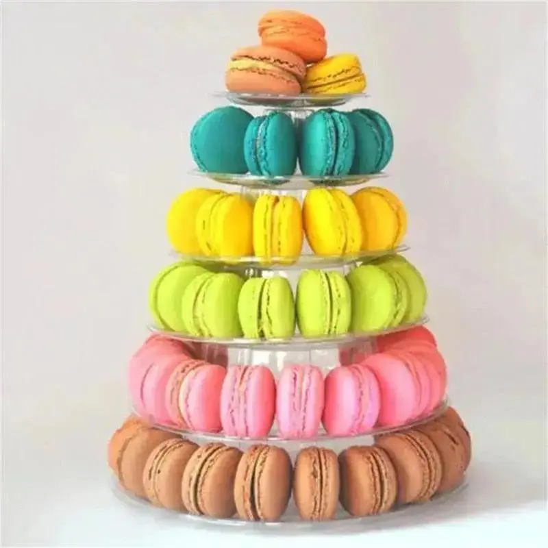 New 6-Tiers Cake Display Stand Cupcake Tower Rack Cake Stands PVC Tray For Wedding Birthday Cake Decorating Tools Bakeware