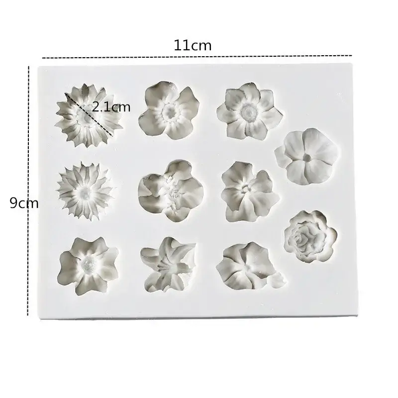 Creative Diy Pretty Mini Rose Flowers Mold Lovely Sunflower Cake Chocolate Mould Different Flower Combinations Kitchen Cook Tool