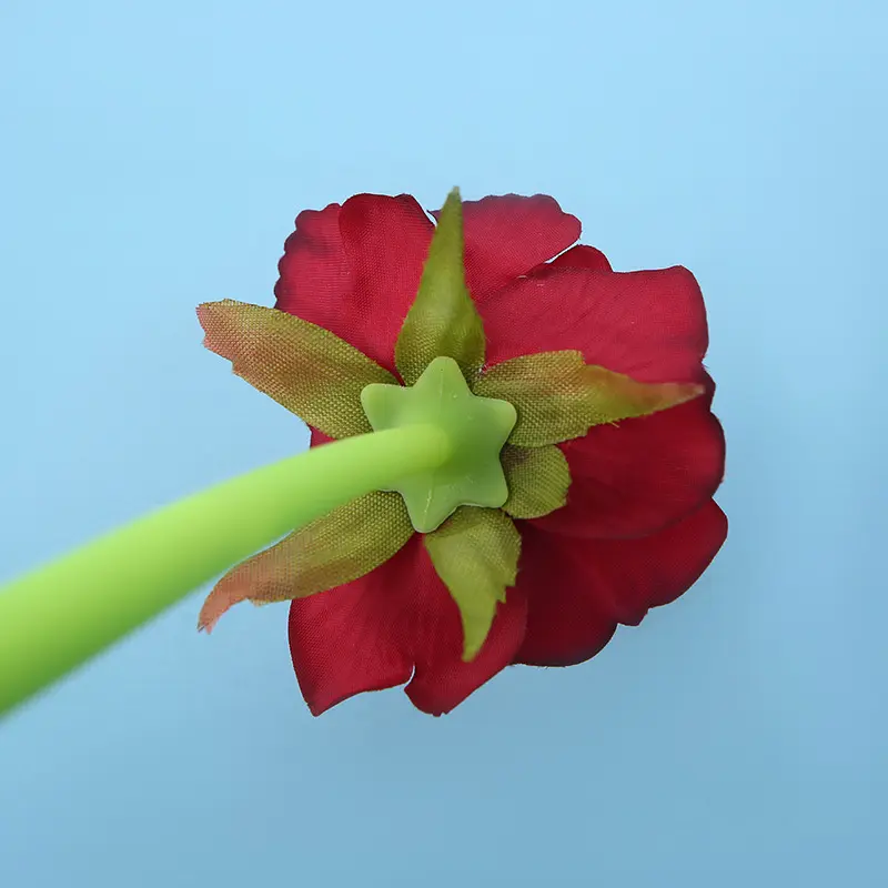 New 1Pcs Rose Flower Silicone Gel Pen Simulation Valentine's Day Gift Sign Water Pens Student Office School Writing Stationery