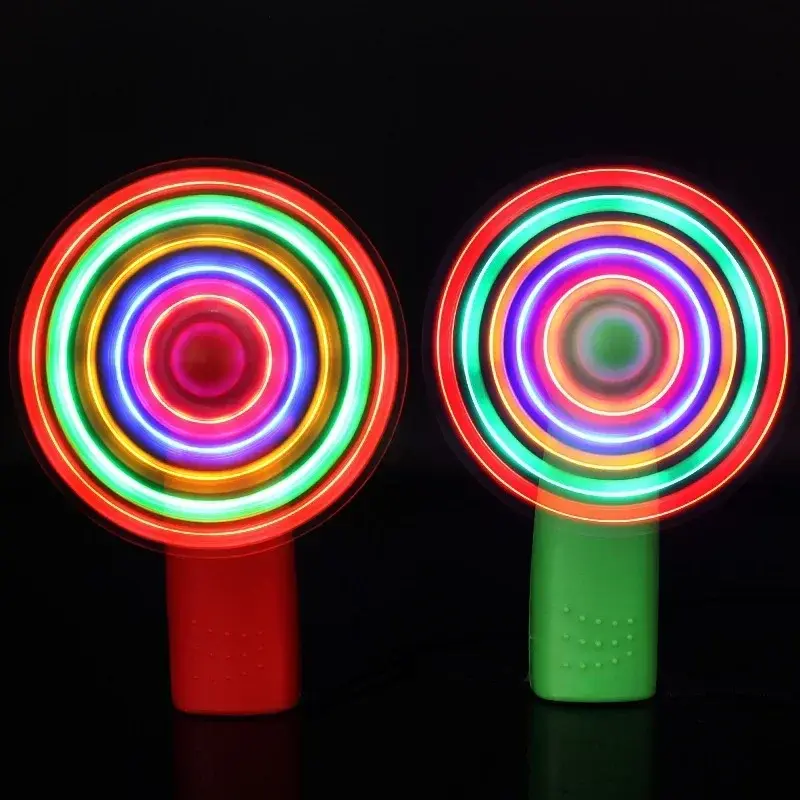Mini Cute Electric Fan Luminous Toy Colorful Light Windmill Fan Random Colors