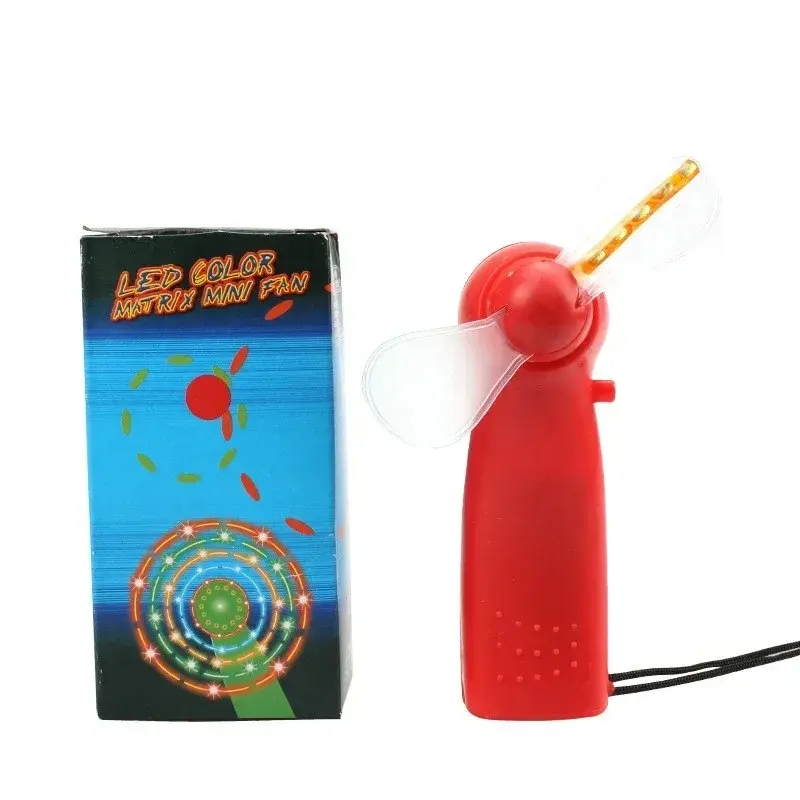 Mini Cute Electric Fan Luminous Toy Colorful Light Windmill Fan Random Colors