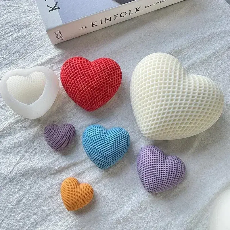 Handmade Mold Weaving Love Silicone Mold DIY Heart-shaped Candle Soap Plaster Cake Chocolate Baking Valentines Day Gift