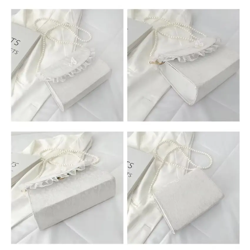 1 Pcs New Fashion ladies Bag Summer Net Red Pearl Chain One Shoulder Small Bag Fashiona And Gentle Style Temperament Small Bag