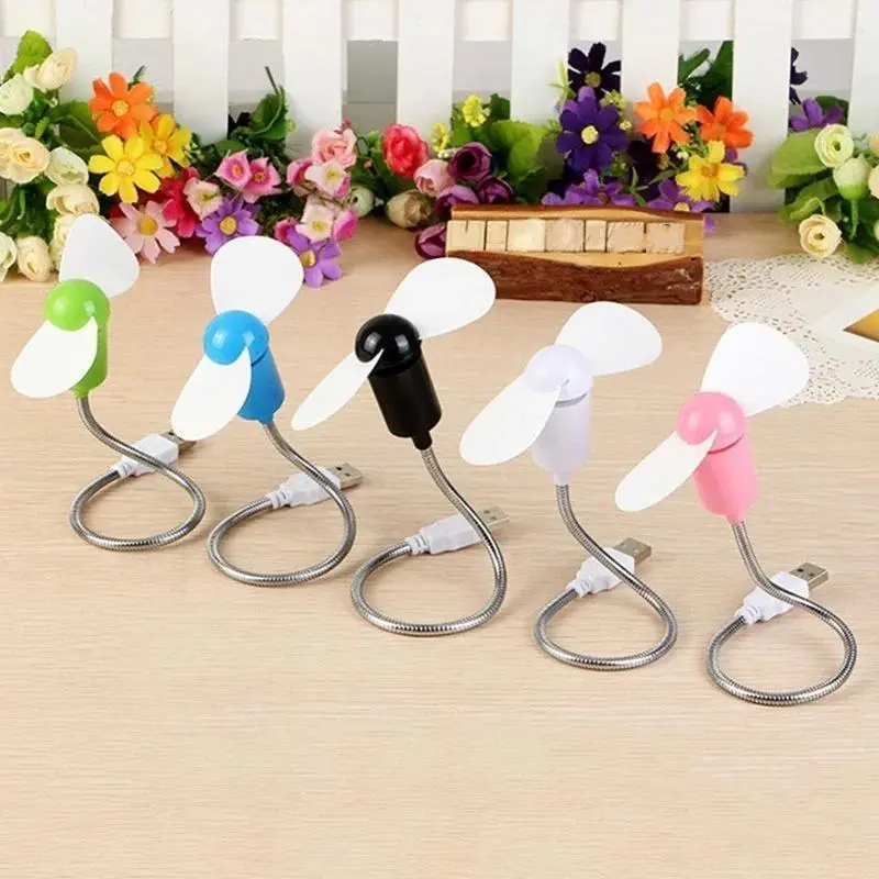 Flexible USB Mini Cooling Fan Cooler For Laptop Desktop PC Computer Random Color Folding Fan Suitable Home Decoration Supplies