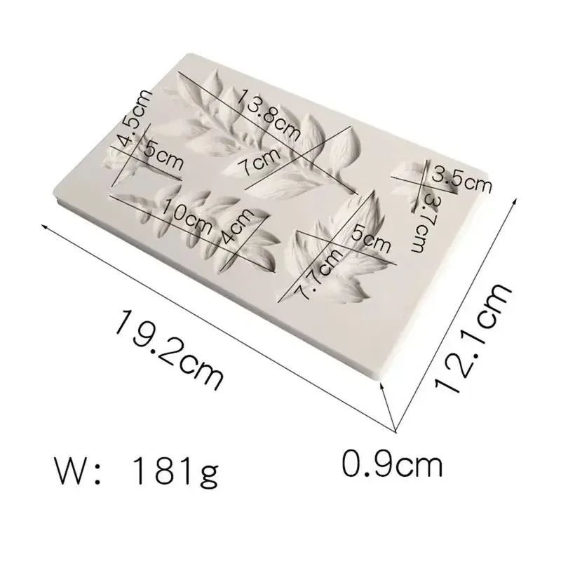 DIY Kitchen Baking Cake Decoration Tool Handmade Soap Mold 3D Long Leaves Shape Silicone Mold Fondant Chocolate Biscuits