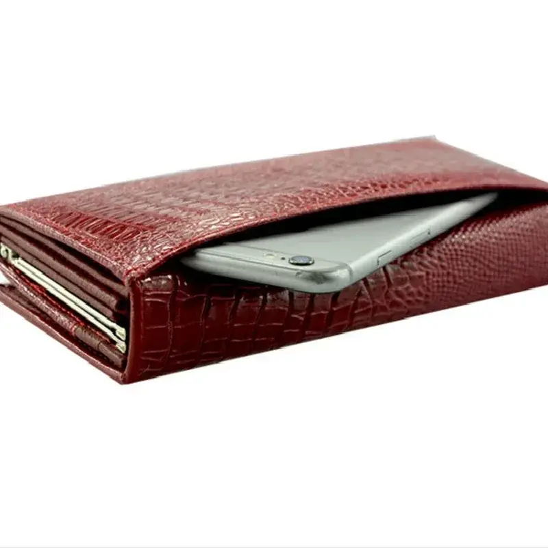 Leather Wallet Bag Large Capacity Clutch Crocodile Pattern Wallet Ladies Wallet Long Zipper Pattern
