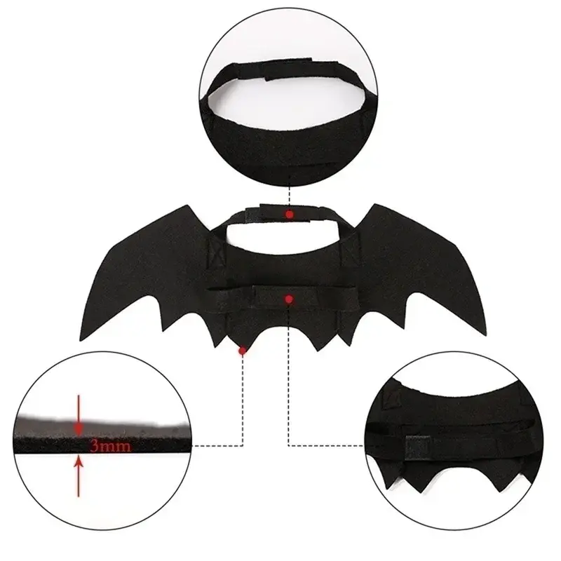 Creative Cute Pet Clothes Black Bat Wings Carrier Costume Cosplay Cat and Dog Party Pet Supplies Cosplay