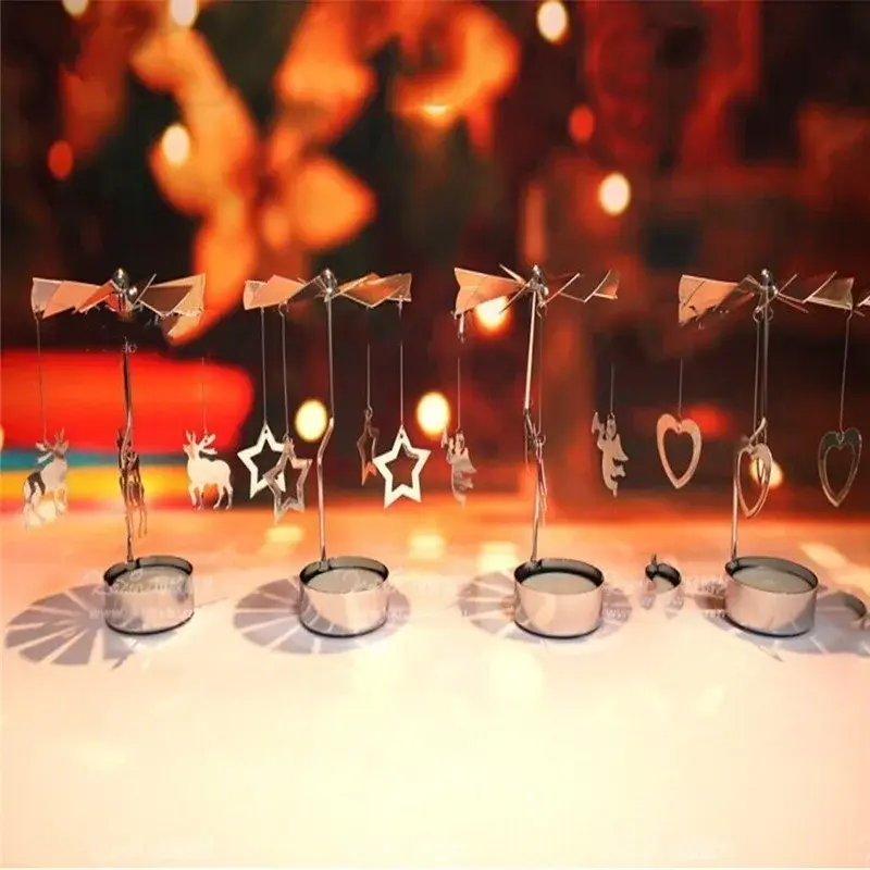 2025 Creative New Christmas Decorations Metal Multipl-pattern Tea Light Candle Holder Stand Light Xmas Gift Candelabra For Home