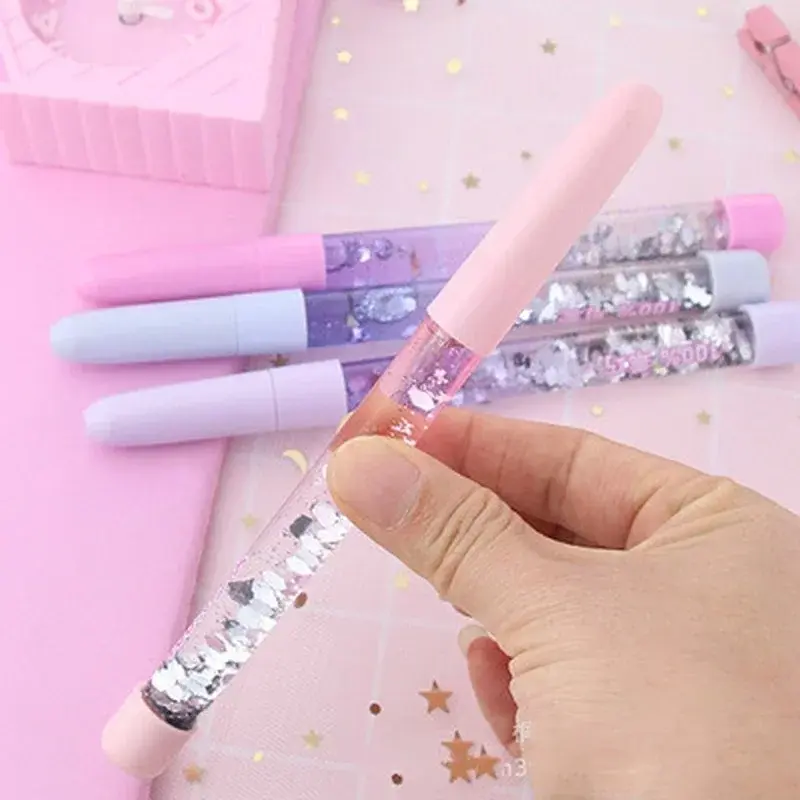 2Pcs Cute 0.5mm Ballpoint Pen luxury Drift Sand Glitter Crystal MultiColor Creative Ball Kids Gift School Office Supplies