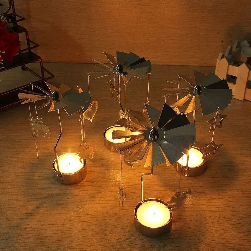 2025 Creative New Christmas Decorations Metal Multipl-pattern Tea Light Candle Holder Stand Light Xmas Gift Candelabra For Home