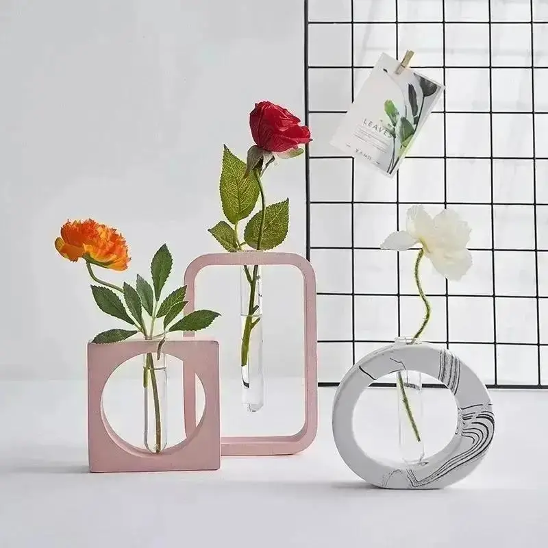 Epoxy Resin Crystal Glue Mold Oval Square Hydroponics Test Tube Flower Nursery Table Vase Silicone Mold Epoxy Resin Molds
