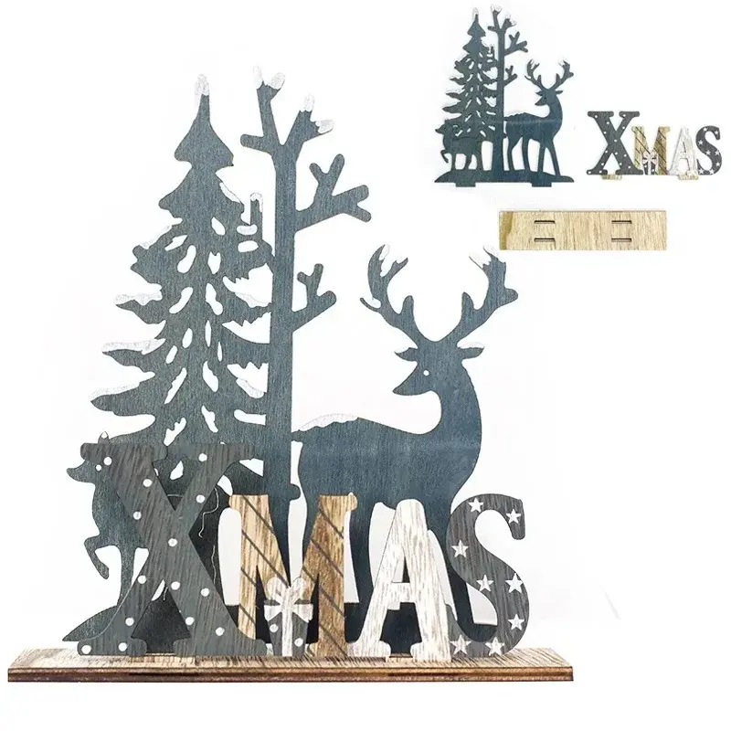 Wooden Elk Christmas Ornaments Home Deer Christmas Ornaments Childrens Gifts Christmas Party Decorations