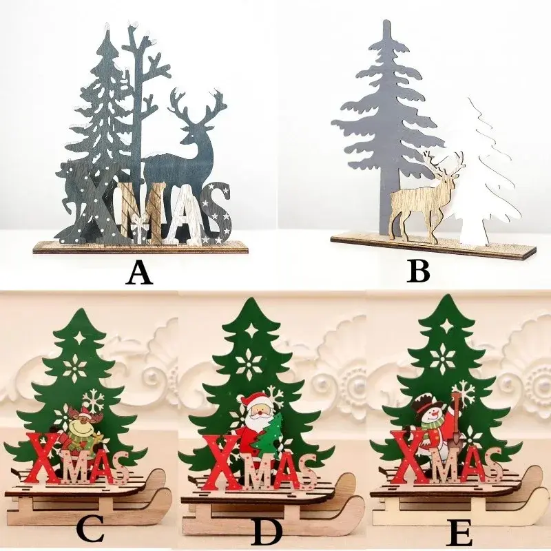 Wooden Elk Christmas Ornaments Home Deer Christmas Ornaments Childrens Gifts Christmas Party Decorations