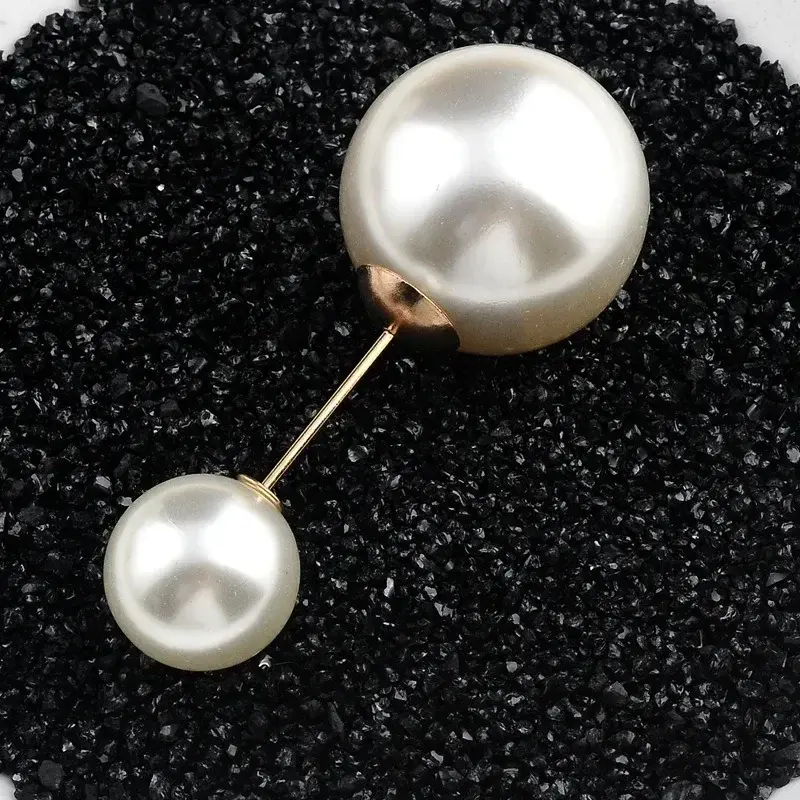 New Large Double Headed Pearl Insert Pin Collar Brooch One Line Breast Pin Cardigan Scarf Shawl Neck Brooch Fashion Jewelry